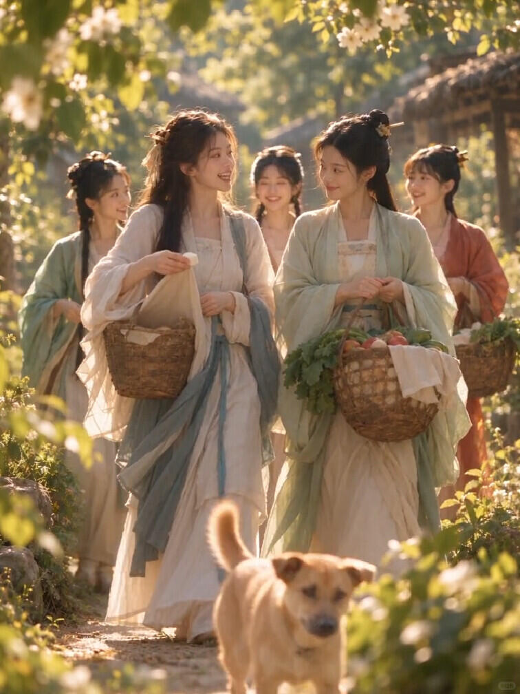 东方美学古风田园女性群像