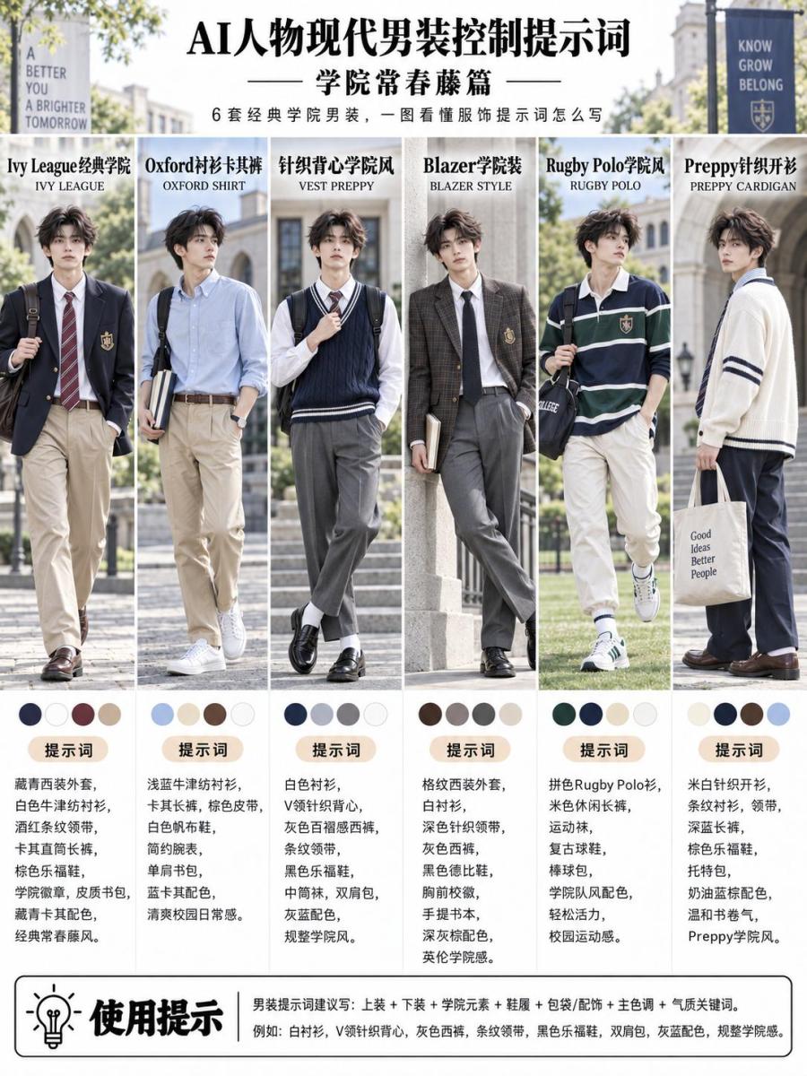 全网最全AI男性现代服饰提示词集合。漫剧、短剧，设计等可参考#男士时尚进化论 #aigc #ai教程 #ai视频制作 #ai生图 图7